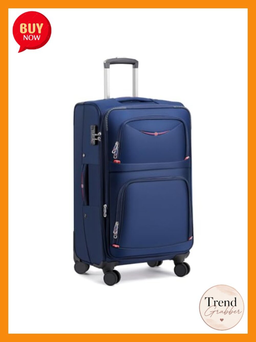 Expandable Softside Luggage with 4 Spinner Wheels, 29-Inch Checked Suitcase